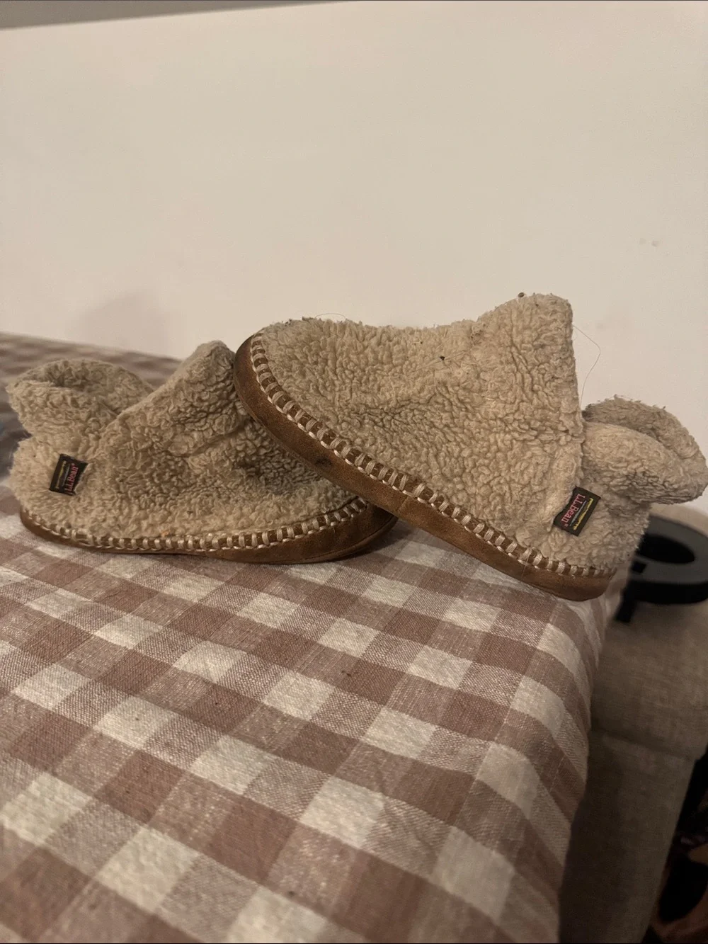 Plush Shearling Slip-On Slippers LL bean toddler slippers